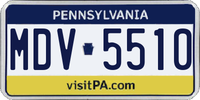 PA license plate MDV5510