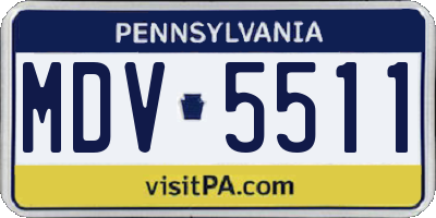 PA license plate MDV5511