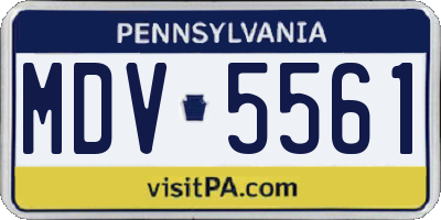 PA license plate MDV5561