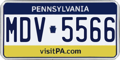 PA license plate MDV5566