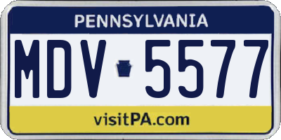 PA license plate MDV5577