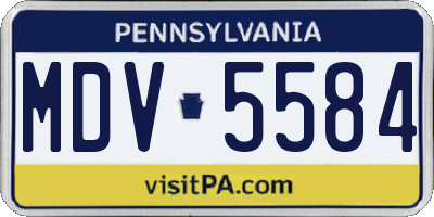 PA license plate MDV5584