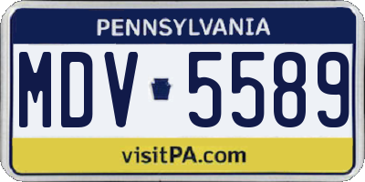 PA license plate MDV5589