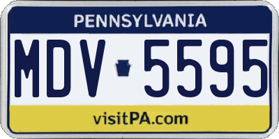 PA license plate MDV5595