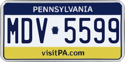 PA license plate MDV5599
