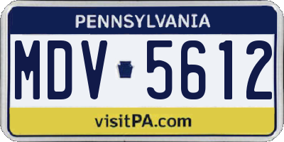 PA license plate MDV5612