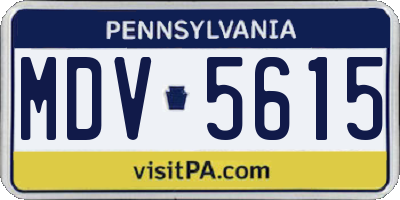PA license plate MDV5615