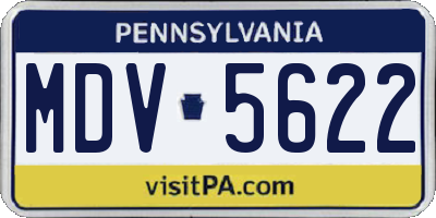 PA license plate MDV5622