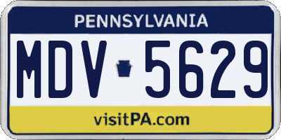 PA license plate MDV5629
