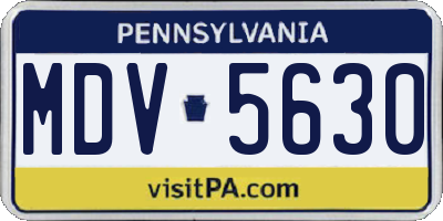 PA license plate MDV5630