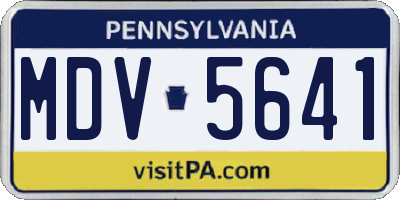 PA license plate MDV5641