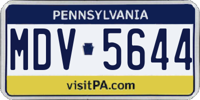 PA license plate MDV5644
