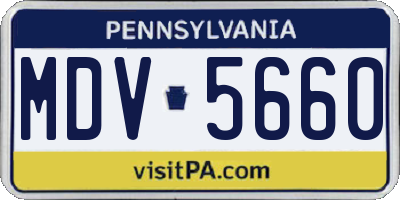 PA license plate MDV5660