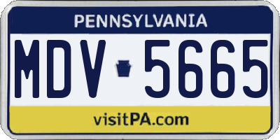 PA license plate MDV5665