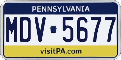 PA license plate MDV5677