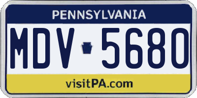 PA license plate MDV5680