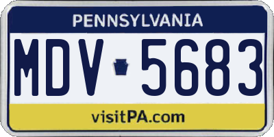 PA license plate MDV5683