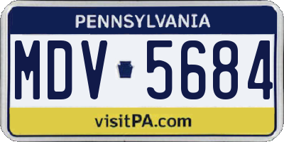 PA license plate MDV5684