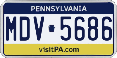 PA license plate MDV5686