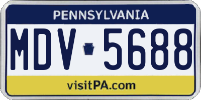 PA license plate MDV5688