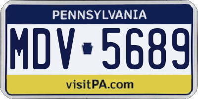 PA license plate MDV5689