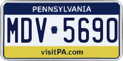 PA license plate MDV5690