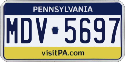 PA license plate MDV5697