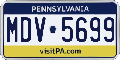 PA license plate MDV5699