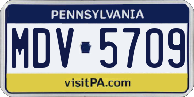 PA license plate MDV5709