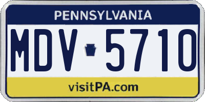 PA license plate MDV5710