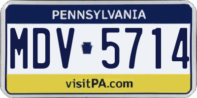 PA license plate MDV5714