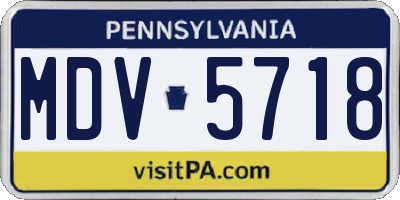 PA license plate MDV5718