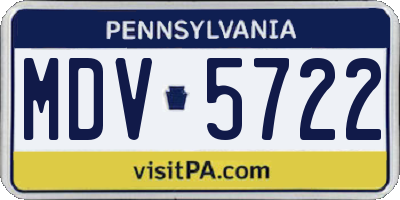 PA license plate MDV5722