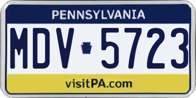 PA license plate MDV5723