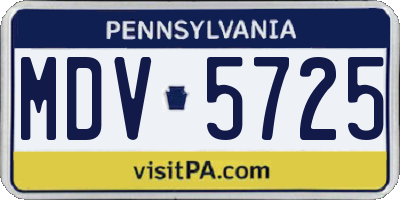 PA license plate MDV5725