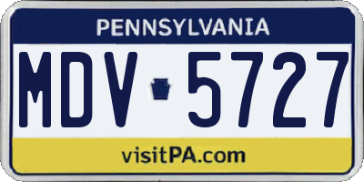 PA license plate MDV5727