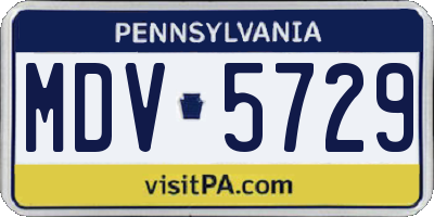 PA license plate MDV5729