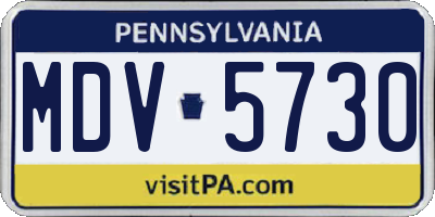 PA license plate MDV5730