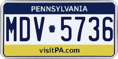 PA license plate MDV5736