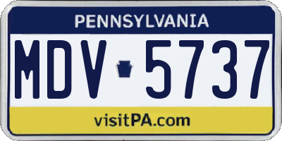 PA license plate MDV5737