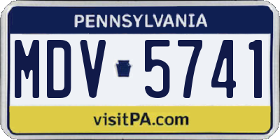 PA license plate MDV5741