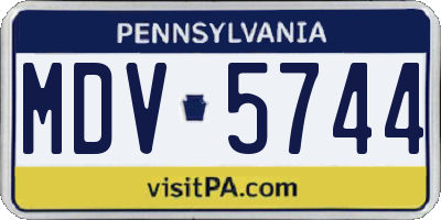 PA license plate MDV5744
