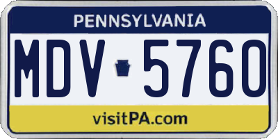 PA license plate MDV5760