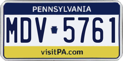 PA license plate MDV5761