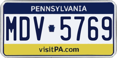 PA license plate MDV5769