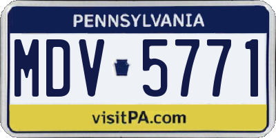 PA license plate MDV5771