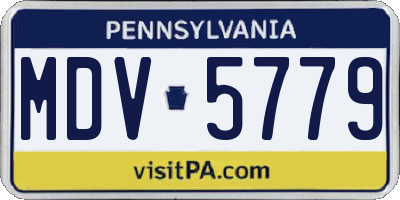 PA license plate MDV5779