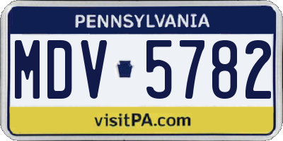 PA license plate MDV5782