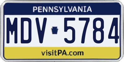 PA license plate MDV5784