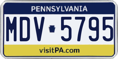 PA license plate MDV5795